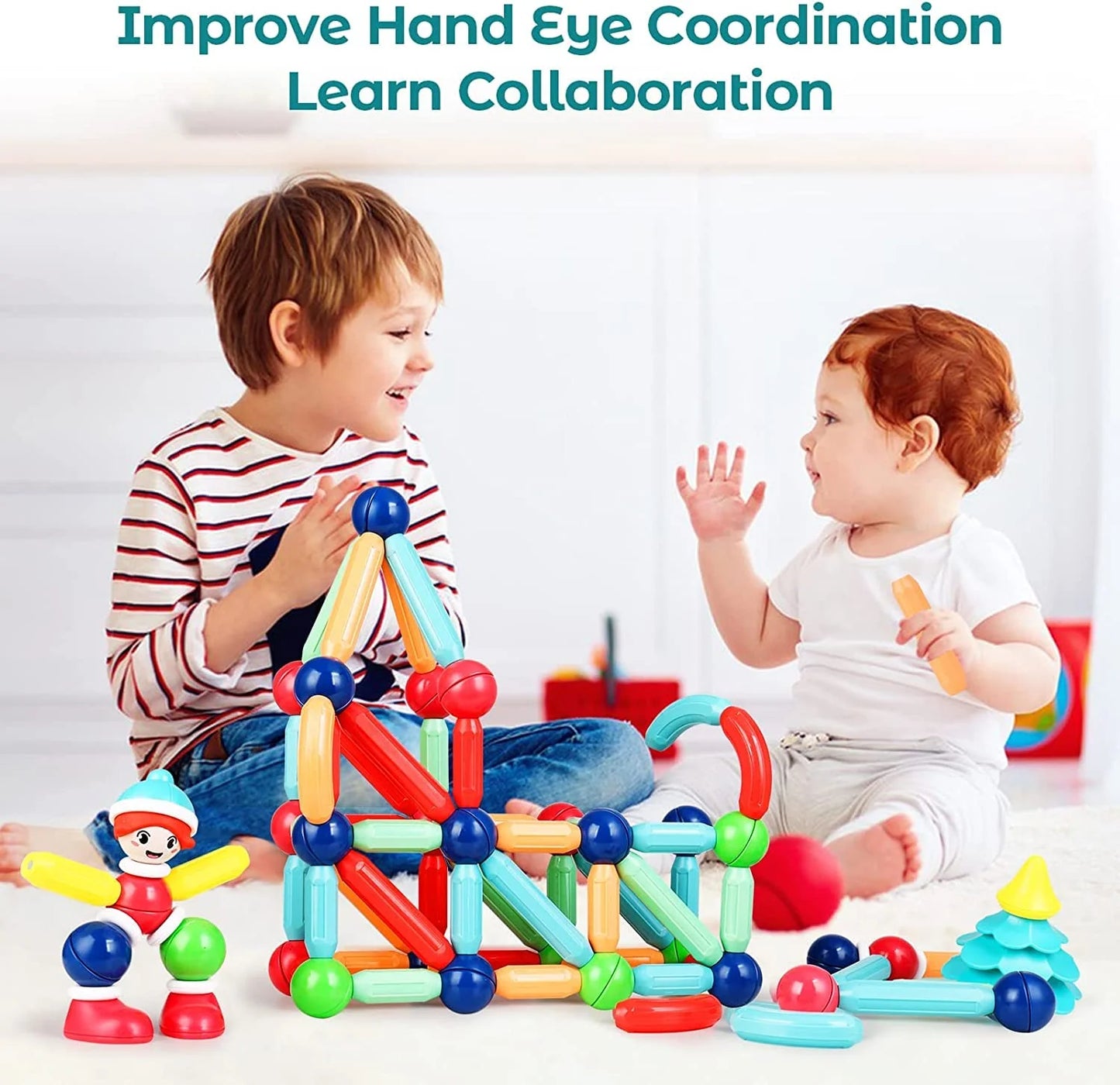 Magnetic Sticks™ Cognitive Enhancement Building Blocks For Kids