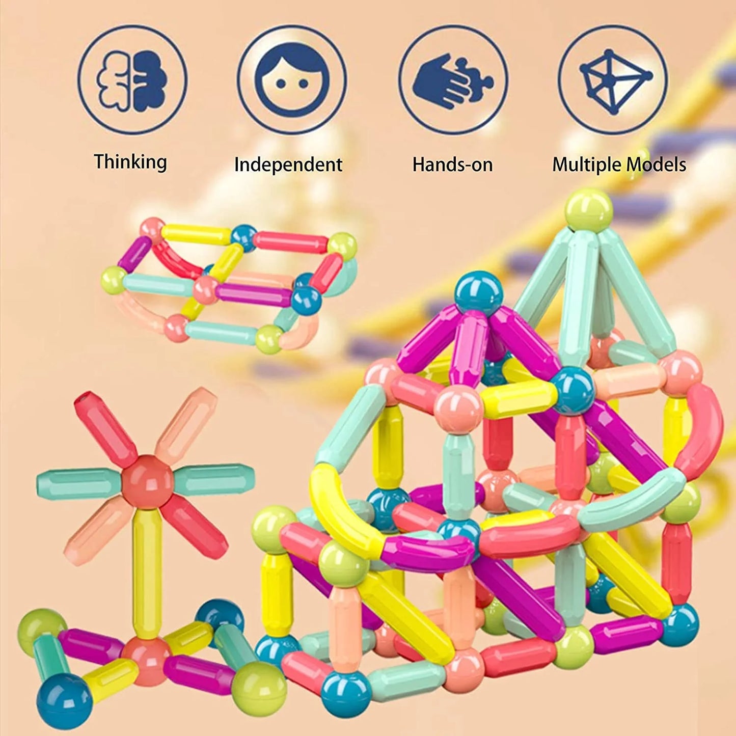 Magnetic Sticks™ Cognitive Enhancement Building Blocks For Kids